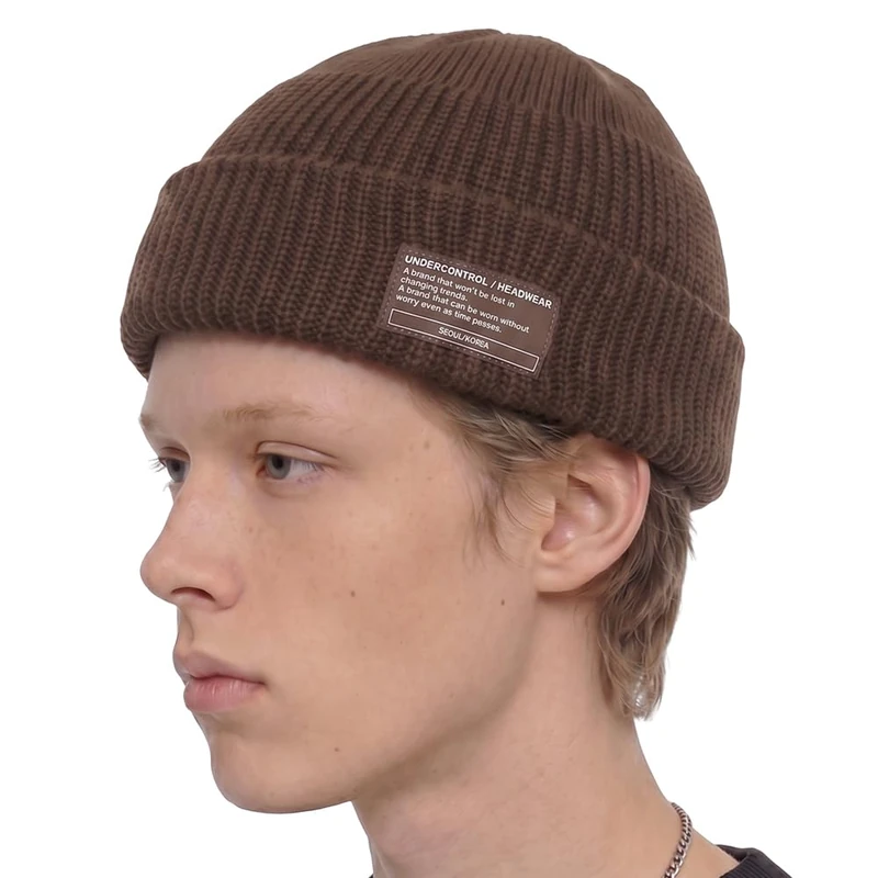 UNDERCONTROL Winter Trawler Fisherman Beanie Men Women Unisex Stylish Plain Docker Skull Hat Roll up Watch Cap Color Pack (Brown)