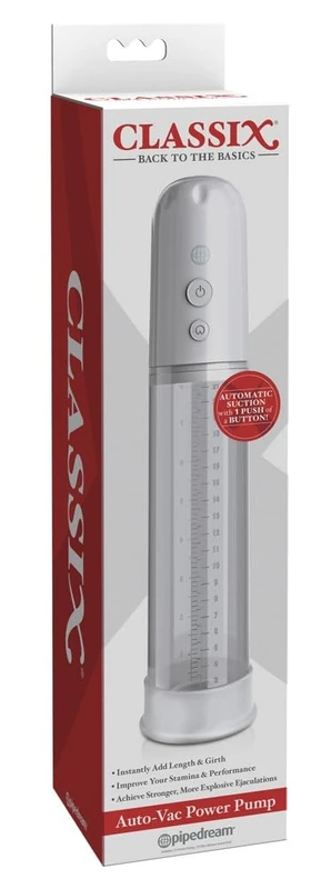 Pipedream Classix - Auto-Vac Power Pump, White