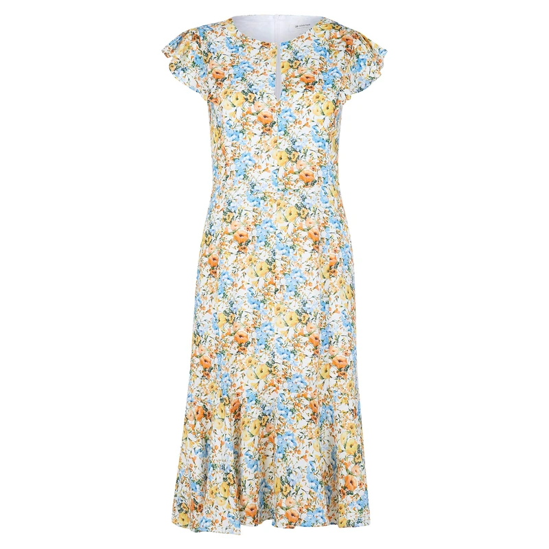 rich&royal Women's Dress Long Printed, White (White 100), 6 - Image 1