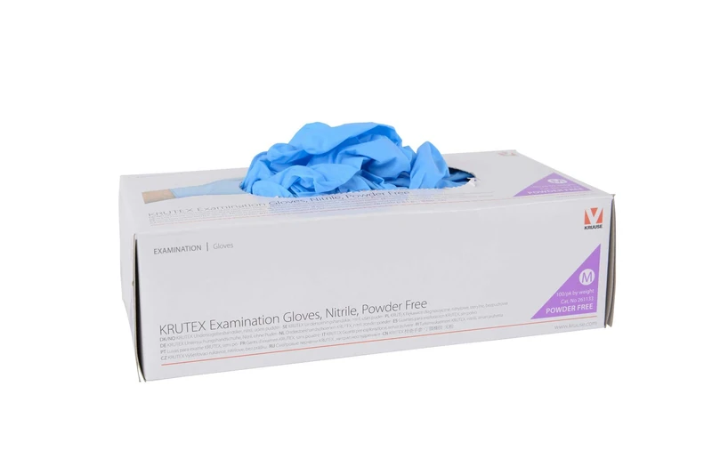 Krutex Nitrile Clinic Gloves PF, Small, 100 per Pack - Image 1