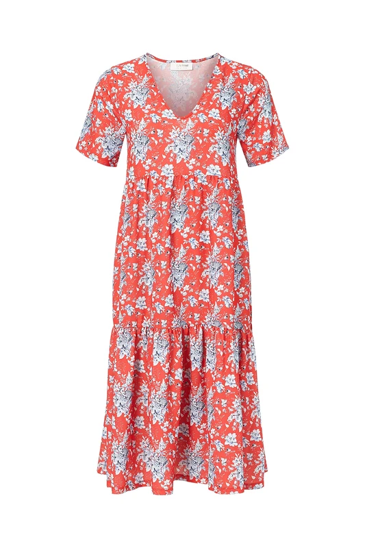 rich&royal Women's Dress Printed, Red (Summer Red 568), M