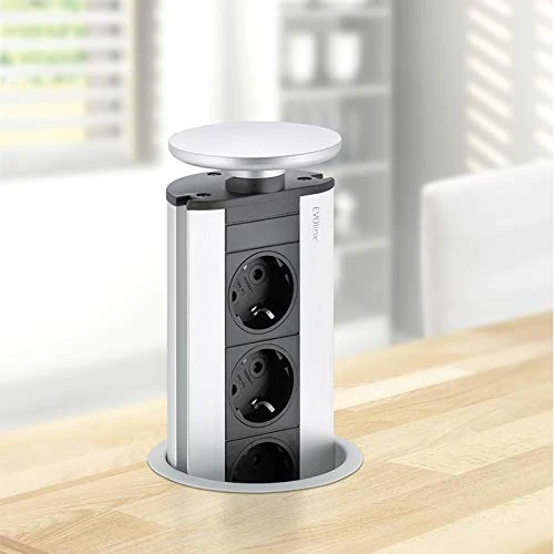 Evoline Port Countertop Flushable 3 Socket Stainless Steel