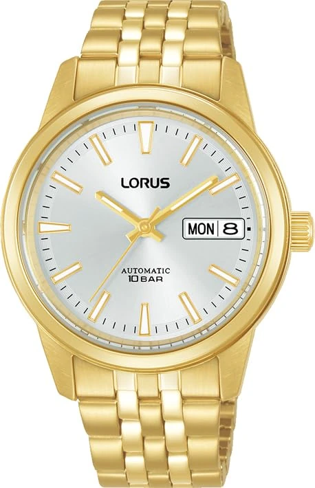 Lorus Silver & Gold Sunray Dial 36mm Automatic Watch RL406CX9
