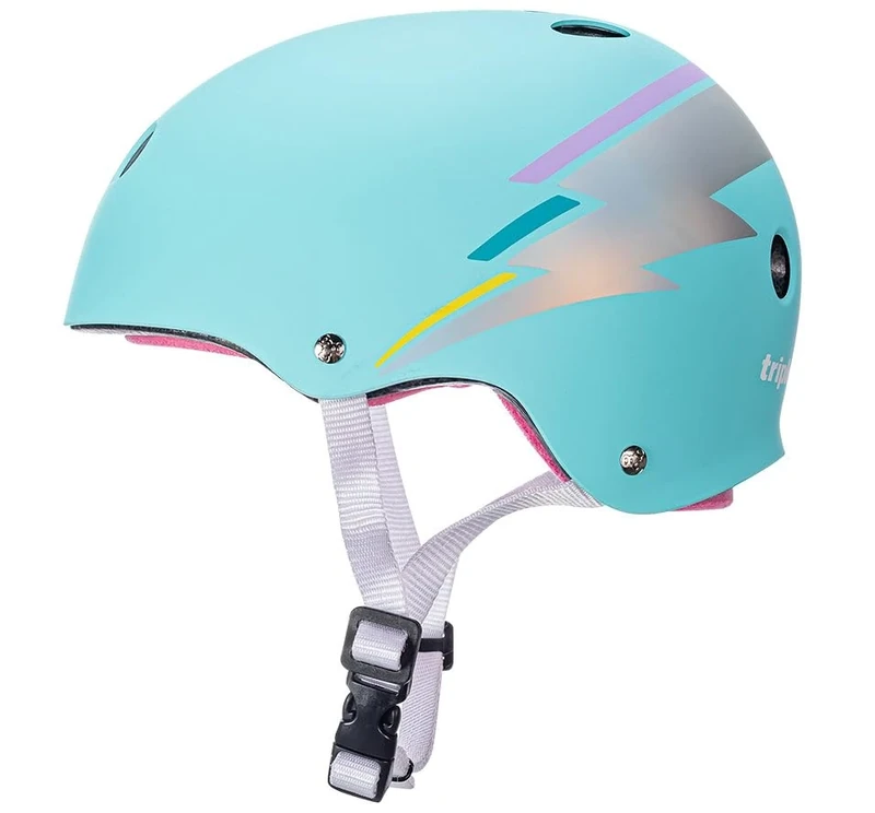 Triple Eight 3651 Certified Sweatsaver Bike and Skateboarding Helmet, Teal Hologram, XS-S