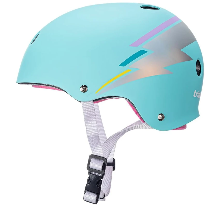 Triple Eight Unisex Certified Sweatsaver bike and skateboarding helmet, Teal Hologram, Large X-Large UK