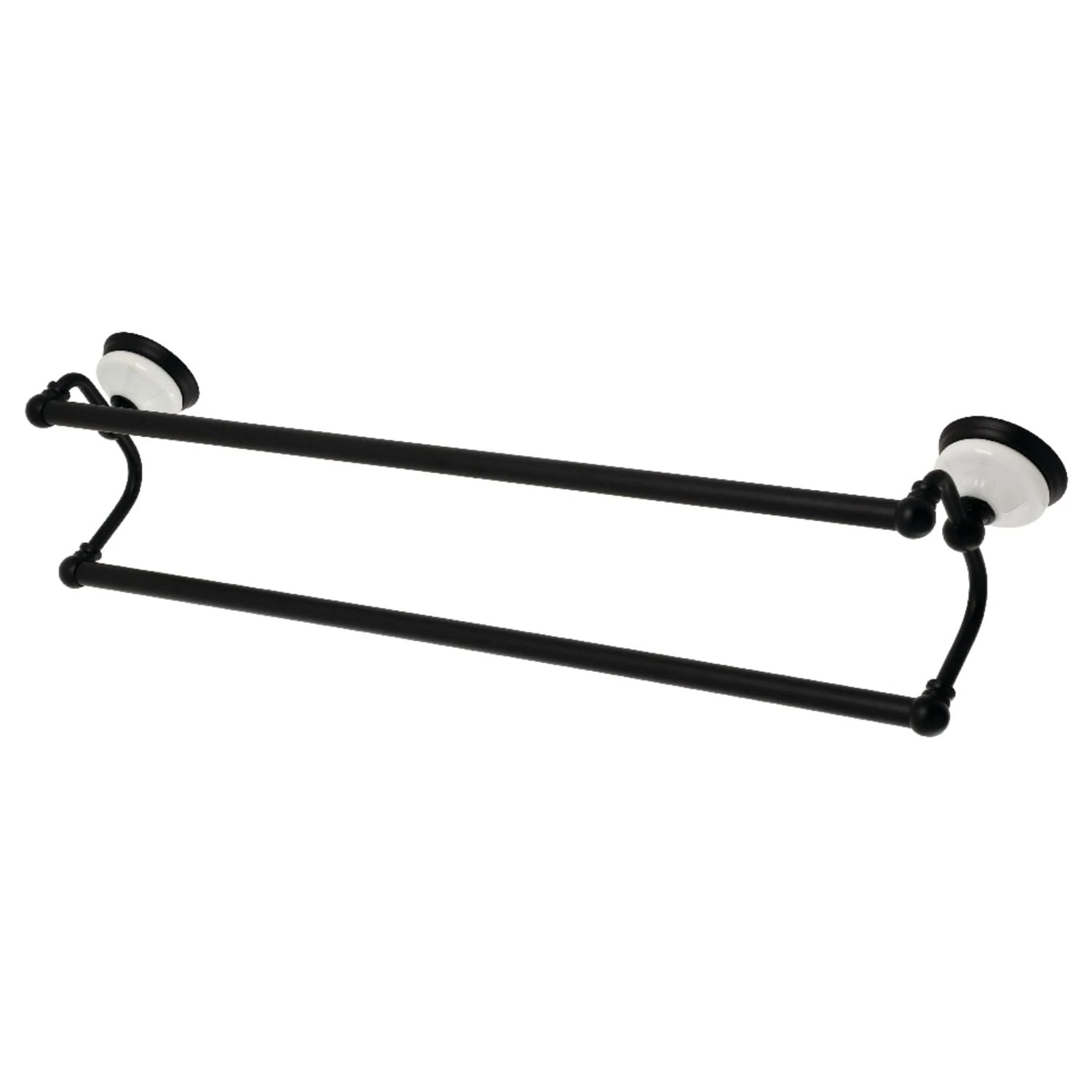 Kingston Brass BA1113MB Victorian 24-Inch Dual Towel Bar, Matte Black