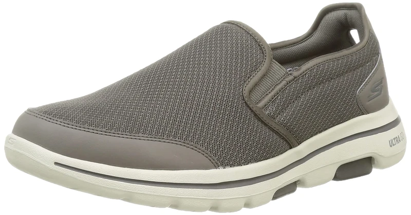 Skechers Men's Gowalk 5 Apprize-Double Gore Slip on Performance Walking Shoe Sneaker, Khaki, 6 UK