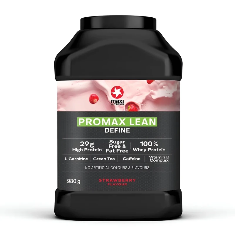 MaxiNutrition - Promax Lean, Strawberry - Whey Protein Powder Isolate Blend for Lean Muscle Development, Sugar and Fat Free, 29g Protein, 128 kcal per Serving, 980g. NO Artificial Colours OR Flavours