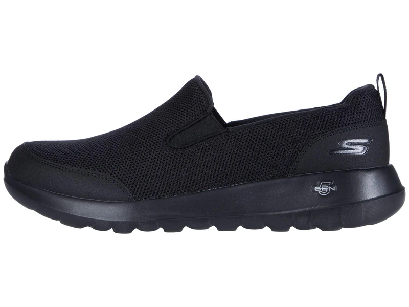 Skechers Men's GO Walk MAX CLINCHED Sneaker, Black Textile/Black Trim, 11 UK