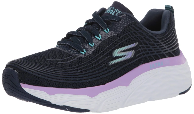 Skechers Women's Max Cushioning Elite Sneaker, Navy/Lavender, 8.5 B (M)