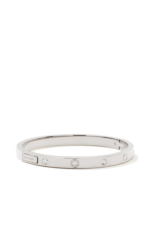 Kate Spade New York engraved spade bangle, Silver