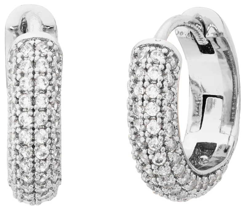 Kate Spade New York Pave Mini Huggies, Clear/Silver