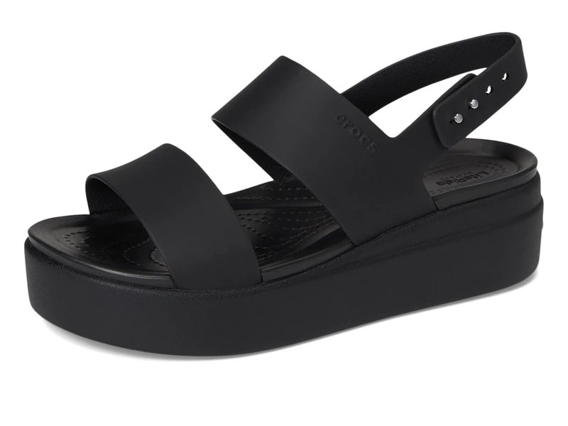 Crocs Brooklyn Low Wedge Women's Sandals - Black/Black