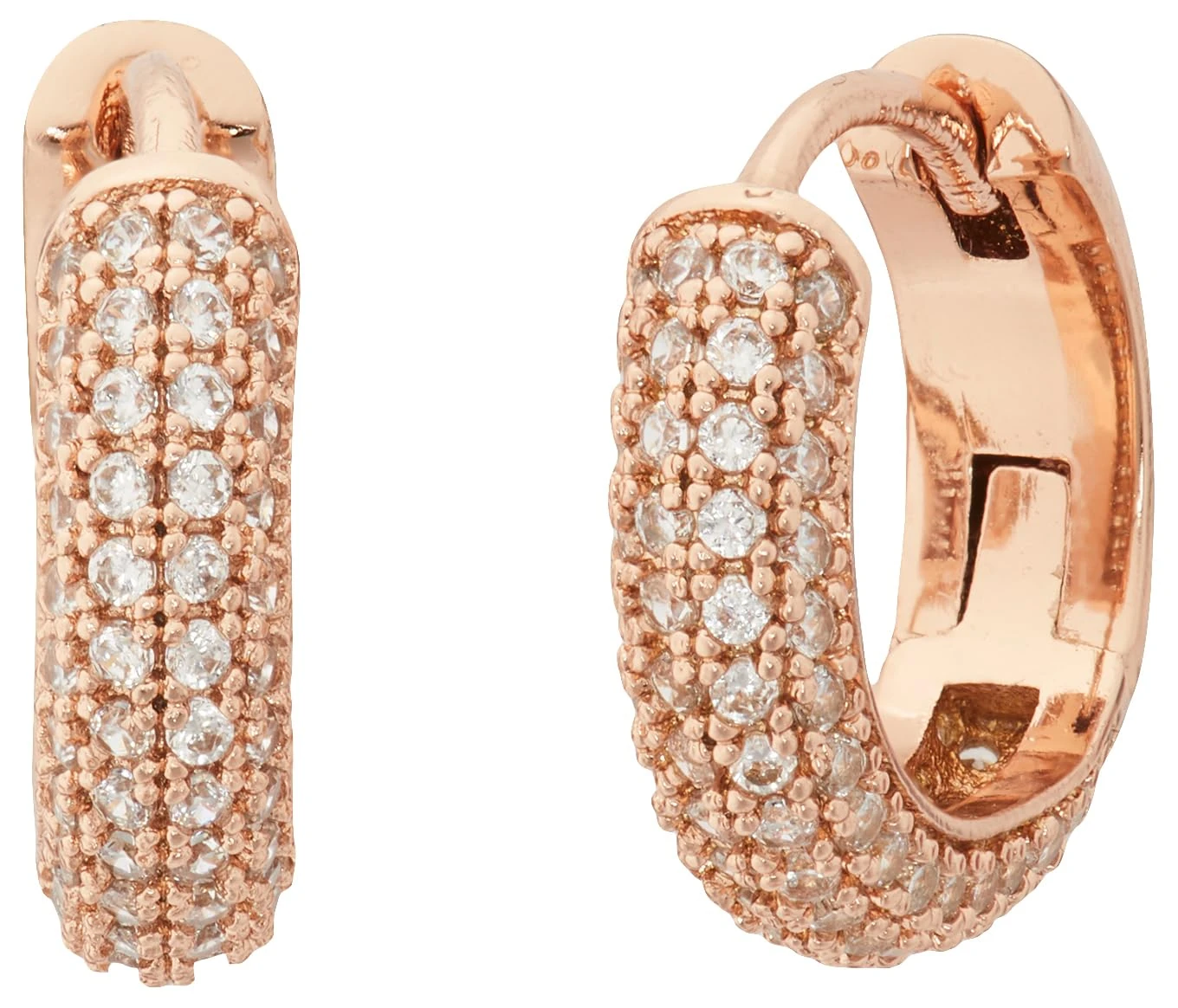 Kate Spade New York Pave Mini Huggies, Clear/Rose