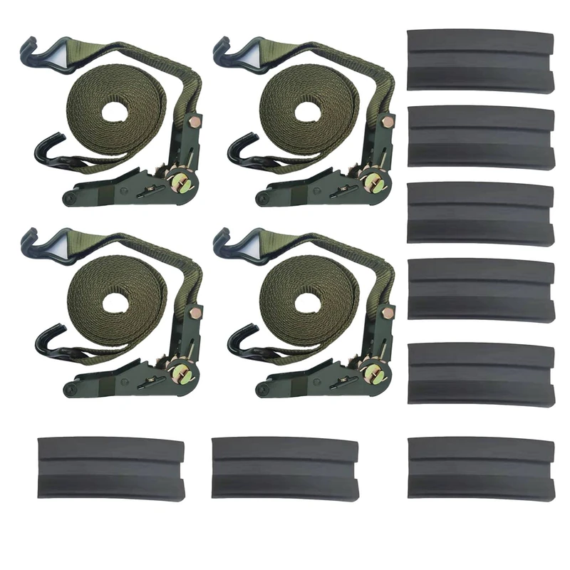 Tie Down Straps Ratchet Heavy Duty with J Hooks,1.5 in X 26 FT Break Strength of 10000 LBS Working Load Limit of 3333 LBS