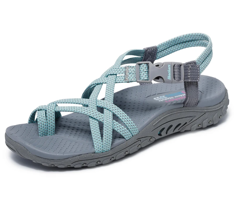Skechers Women Reggae-Irie Mon Sport Sandal, Grey Aqua, 4 UK - Image 1