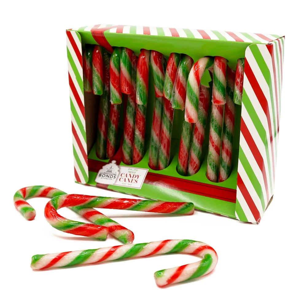 Bonds of London 12 Peppermint Flavour Candy Canes Box, 144 g