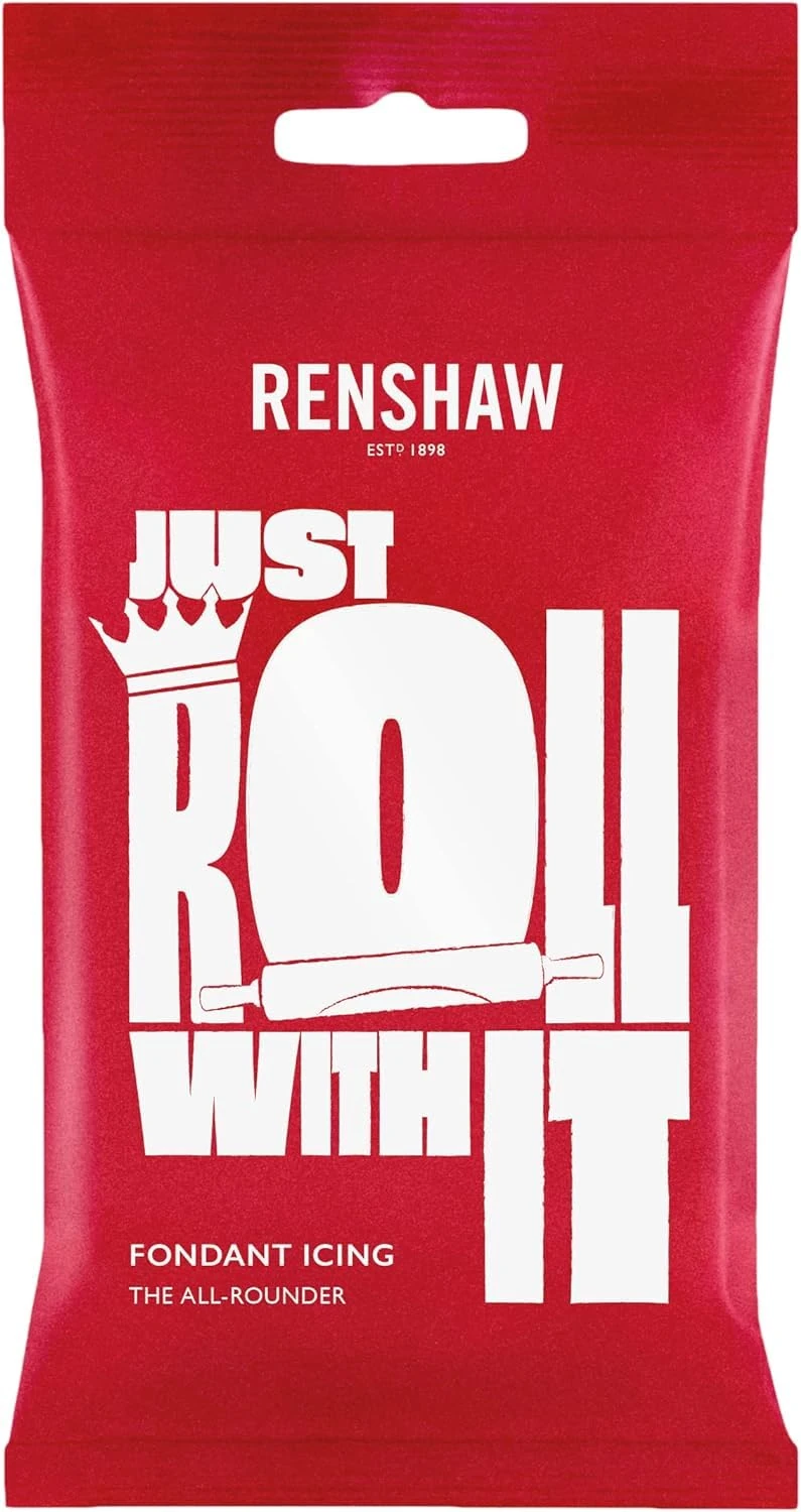 Renshaw White Just Roll With It Fondant Icing, 500 g (Pack of 1) - Ready to Roll Icing for Cakes
