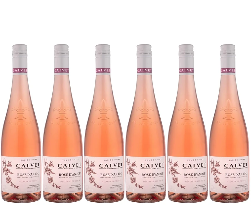 Calvet - Rose d'Anjou, fresh and fruity Rose Wine from Val de Loire, France (6 x 0.75 L)