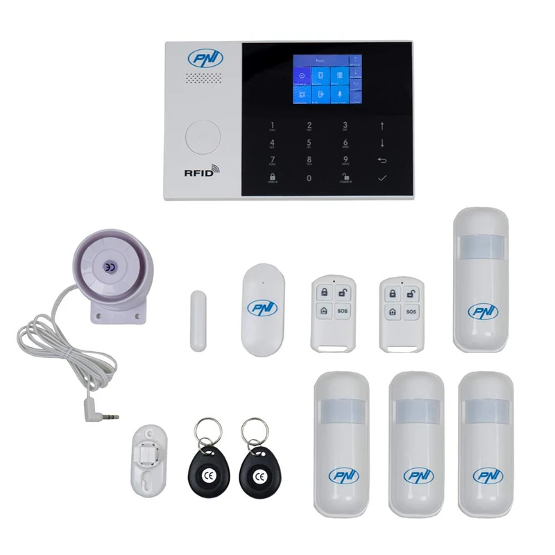 Wireless alarm system kit PNI SafeHouse HS550 Wifi GSM 3G and 3 additional HS003 motion sensors
