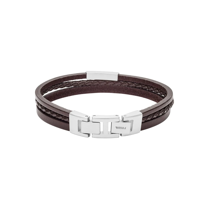 Fossil Men's Stainless steel or leather with fold over closure bracelet
