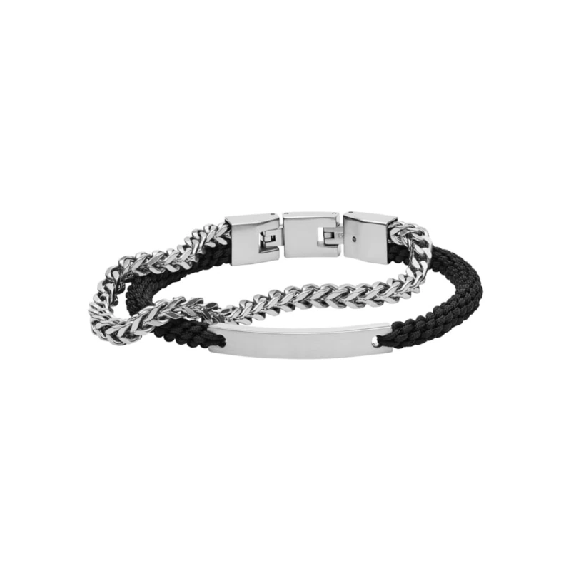 Fossil Men's Stainless steel or leather with fold over closure bracelet