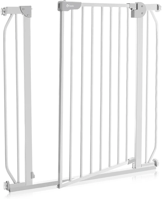 LIONELO Truus SLIM Safety Gate Two-Way opening Adjustable width 75-105 cm Effortless drill-free installation with pressure fixing Anti-Trip low threshold Self-locking, Secure Your Toddler's Wanderings