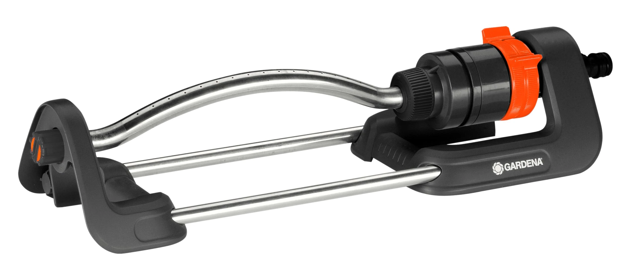 Gardena Aqua S rectangular sprinkler: Lawn sprinkler for watering areas of 90–220 m², range 7–17 m, spread max. 13 m, built-in metal filter (18700-20)