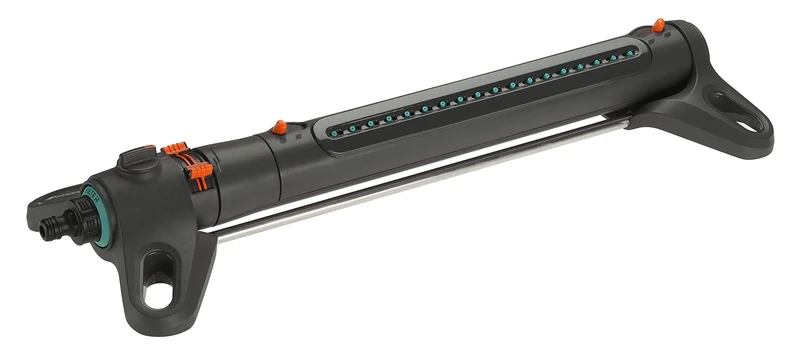 Gardena AquaZoom L rectangular sprinkler: Sprinkler for watering areas of 28–350 m², range 7–21 m, spread 4–17 m, built-in metal filter (18714-20)