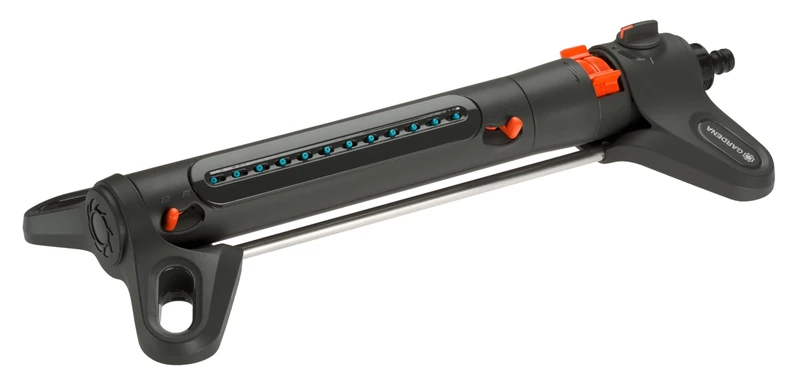 Gardena AquaZoom S rectangular sprinkler: Sprinkler for watering areas of 9–150 m², range 3–15 m, spread 3–10 m, built-in metal filter (18710-20)