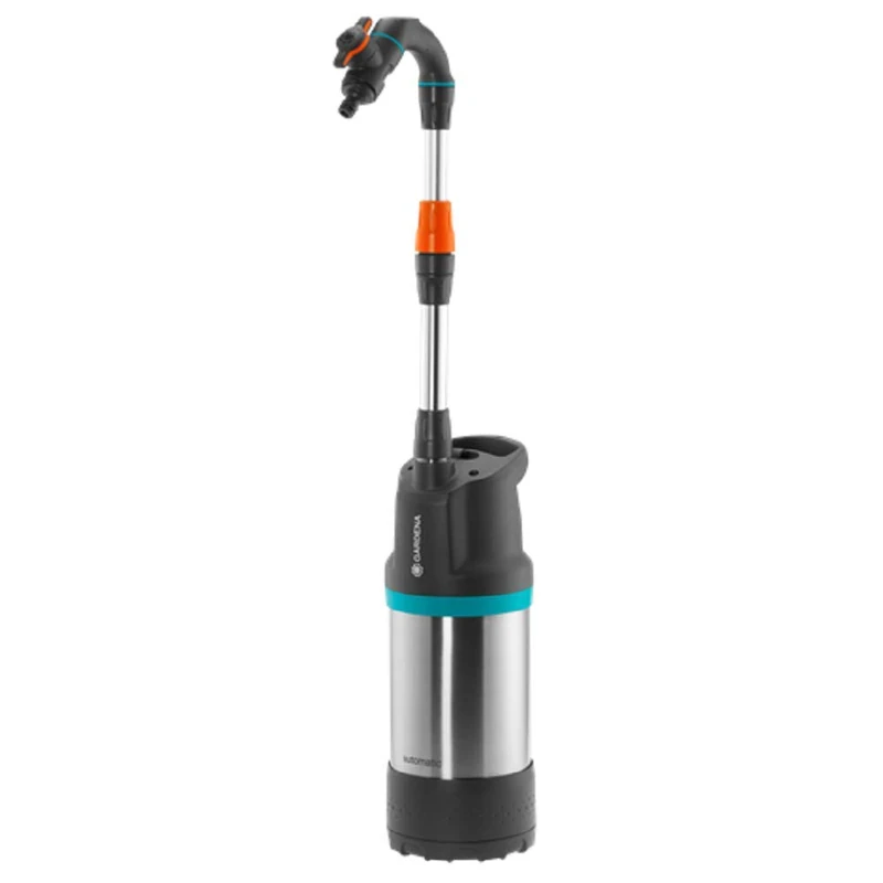 Gardena 01766-61 Rain Barrel Pump 4700/2 INOX Automatic, Silver, Black, Turquoise, Orange