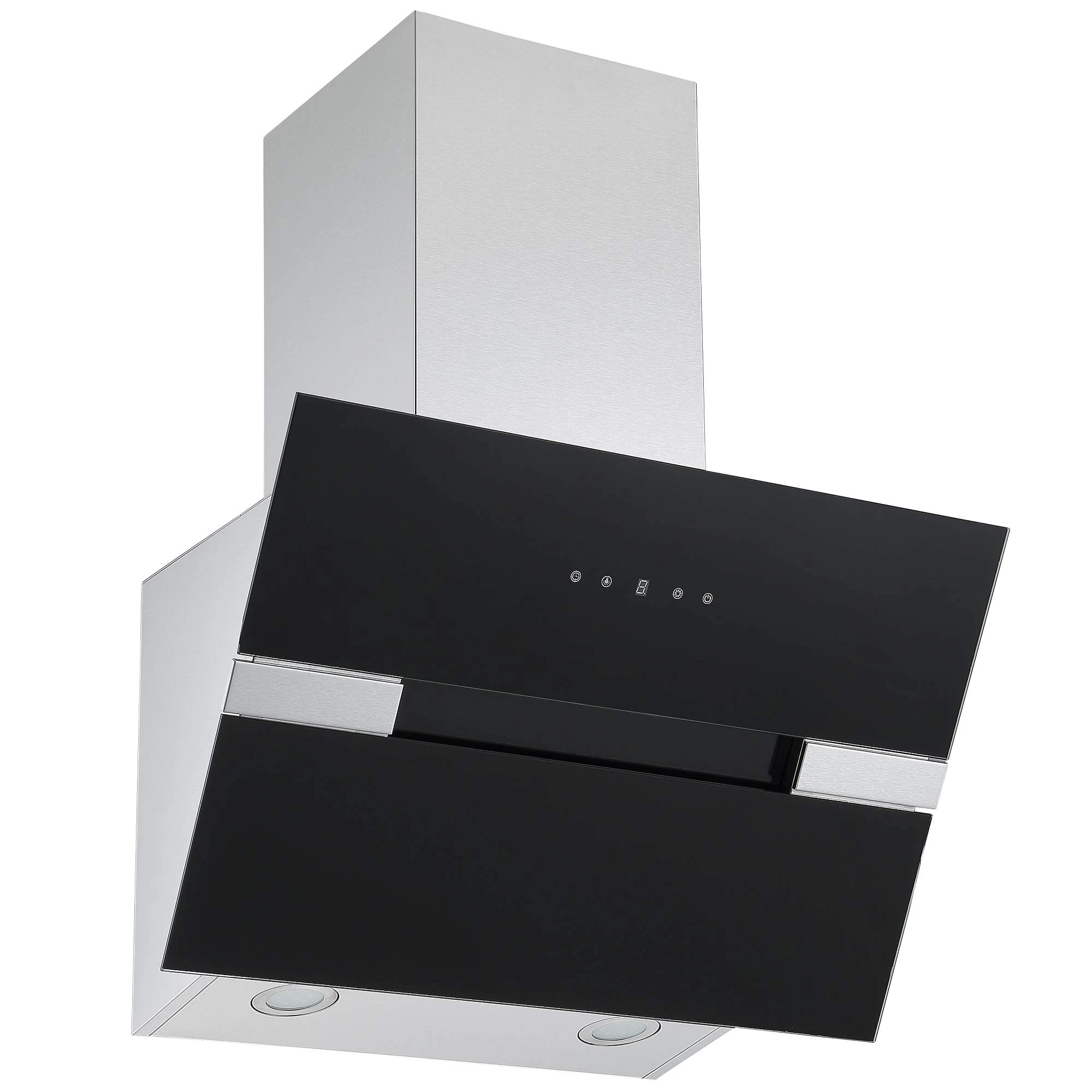 Cookology Elite Black Angled Glass Extractor Fan | Designer Chimney Cooker Hood (60cm)