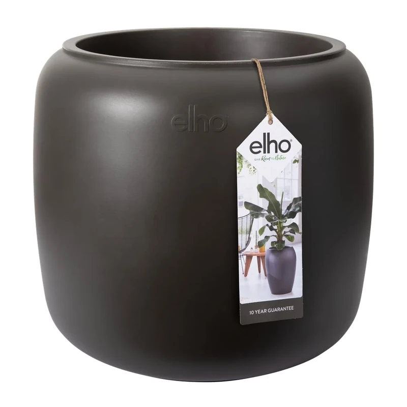 elho Pure Beads 40 Planter for Indoor and Outdoor Use Diameter 39.2 x Height 34.9 cm Brown/Walnut Brown - Image 1