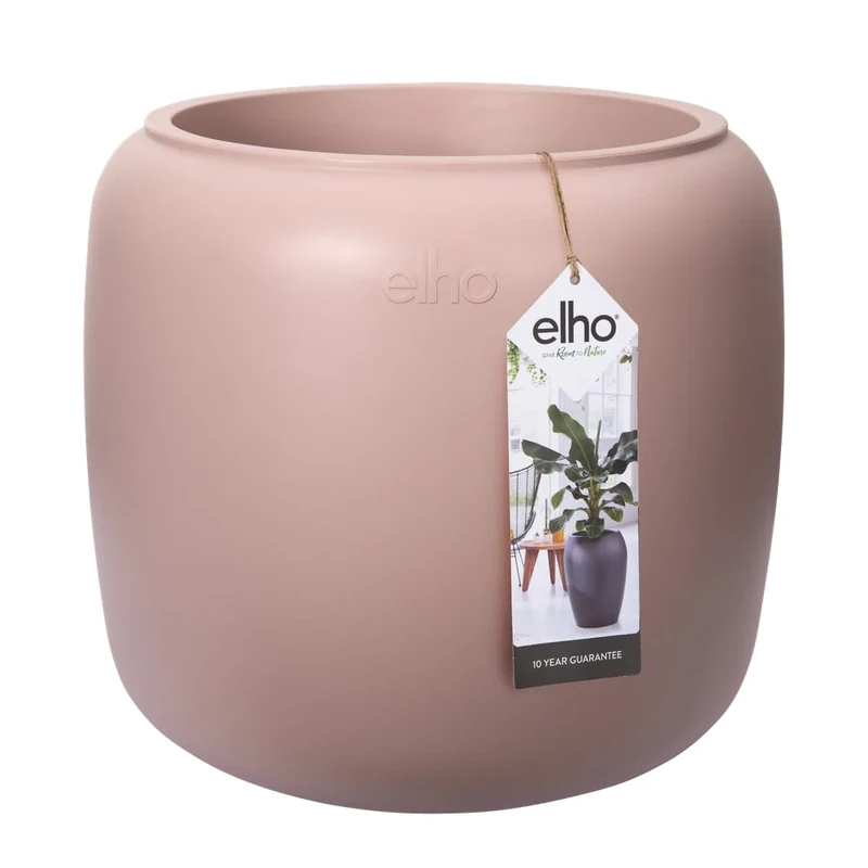elho Pure Beads 40 - Planter for Indoor & Outdoor - Ø 39.2 x H 34.9 cm - White/Pebble Pink