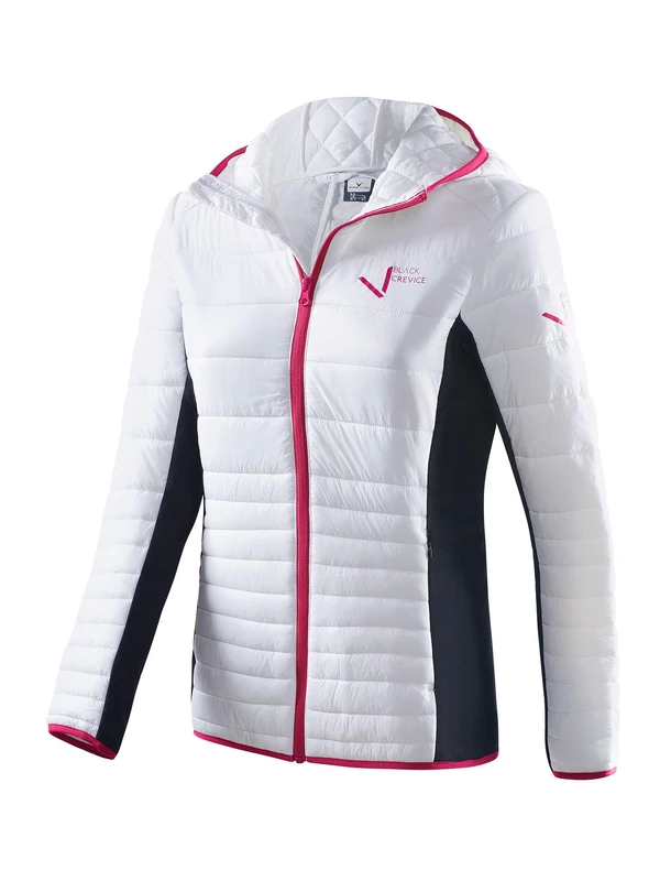 Black Crevice Women's Damen Hybridjacke Hybrid Jacket, Weiß/Schwarz, 20