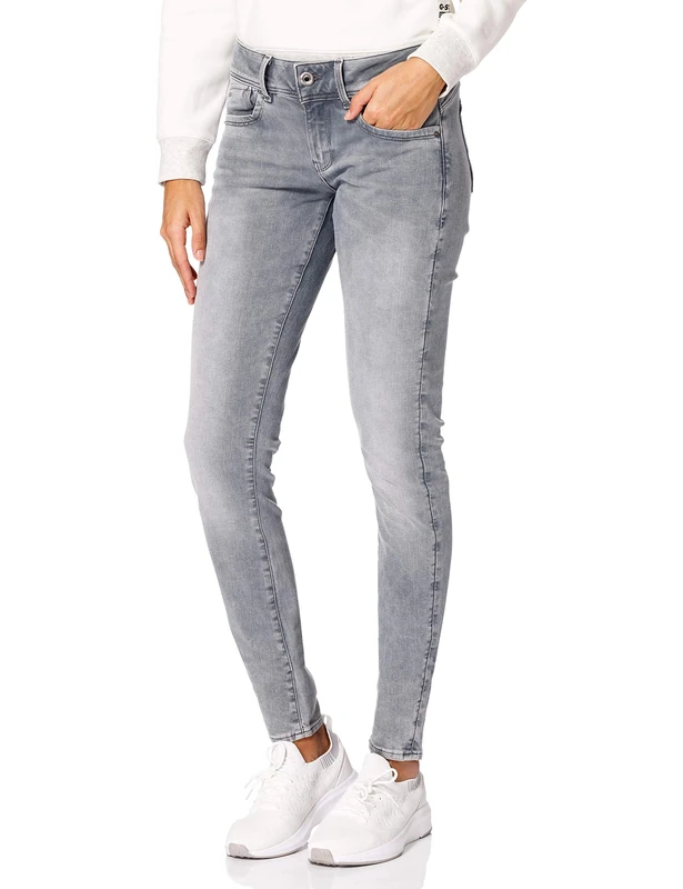 G-Star Women's Lynn Mid Skinny Jeans, Grey (faded industrial grey D06746-9882-B336), 25W / 30L