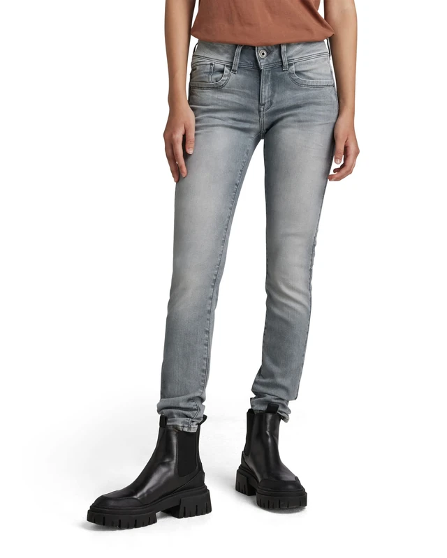G-Star Women's Lynn Mid Skinny Jeans, Grey (faded industrial grey D06746-9882-B336), 26W / 30L