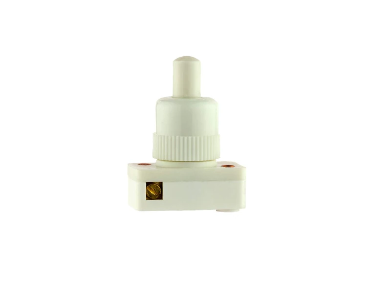 Omeg B1OORLW Push Button Switch, On/Off, Castelco Brand, 1 Amp 250 Vac, White