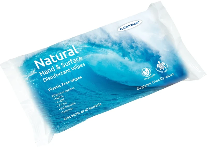 Plastic-Free Disinfectant Wipes, 16 Packs of 40