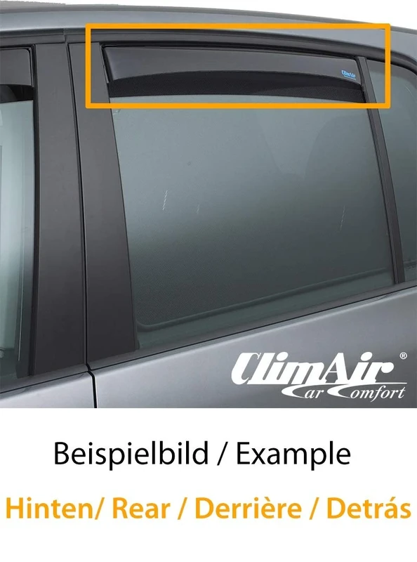 ClimAir Window Visors Master Dark (rear) compatible with Dacia Duster II 2018-2023, Black