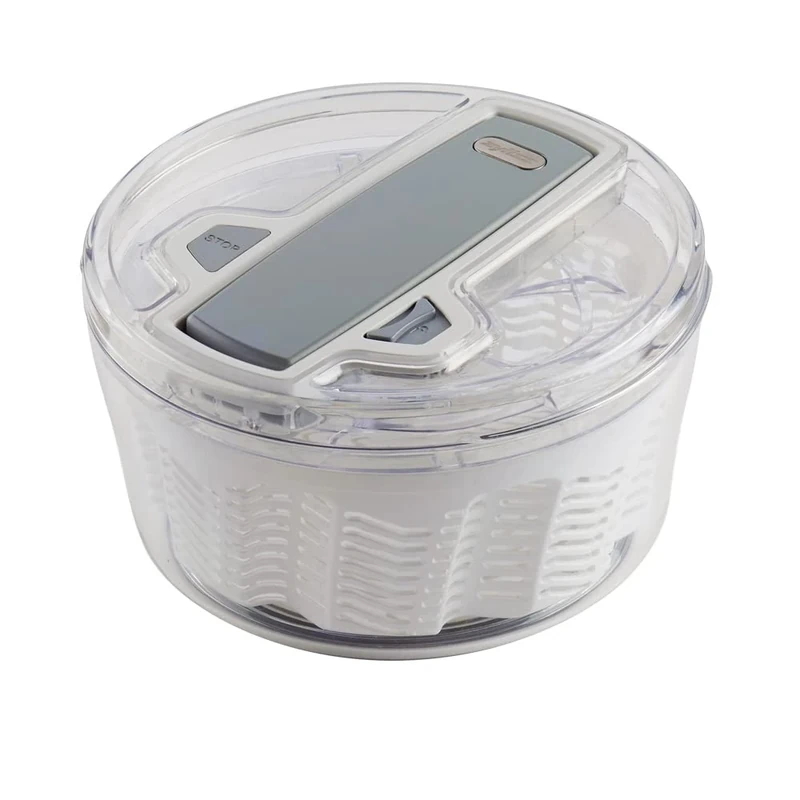 Zyliss Swift Dry Salad Spinner, Large 6L Capacity, Plastic, White, Unique AquaVent™/One-Handed Fast Pump Action/Quick Brake/Non-Slip Base/Easy Cleaning