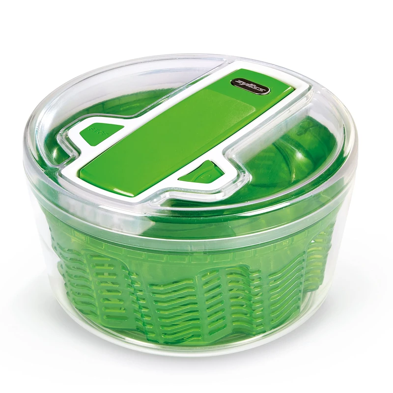 Zyliss E940013 Swift Dry Salad Spinner, Large, Plastic, Green, Unique AquaVent™/One-Handed Fast Pump Action/Quick Brake/Non-Slip Base/Easy Cleaning - Image 1