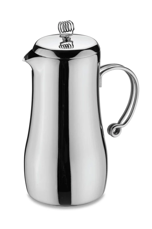 Café Stal Elements Stylish 18/10 Stainless Steel Double Wall Cafetiere with Cool Touch Wire Handles, Mirror Polished, 6-Cup