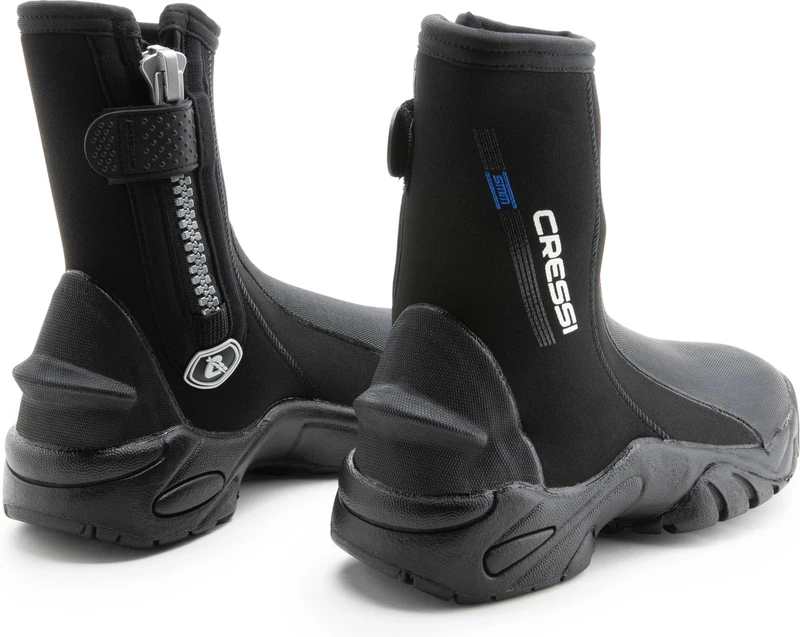 Cressi Unisex Korsor Diving booties in 6mm Neoprene with Rigid Sole, Black, S-5.5 6.5 UK