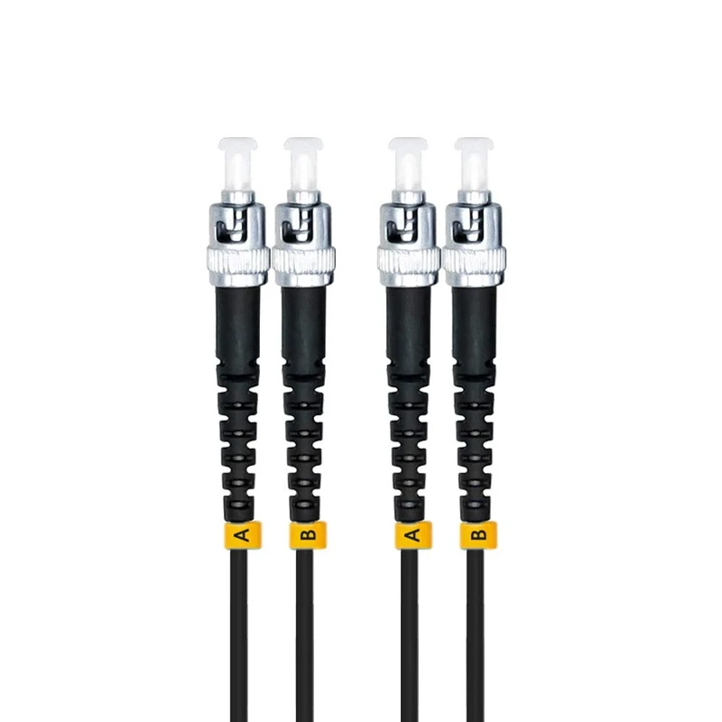 Jeirdus 50M ST to ST 10G OM3 Outdoor Armored Duplex 50/125 Fiber Optic Cable Jumper Optical Patch Cord Multimode 50Meters ST-ST