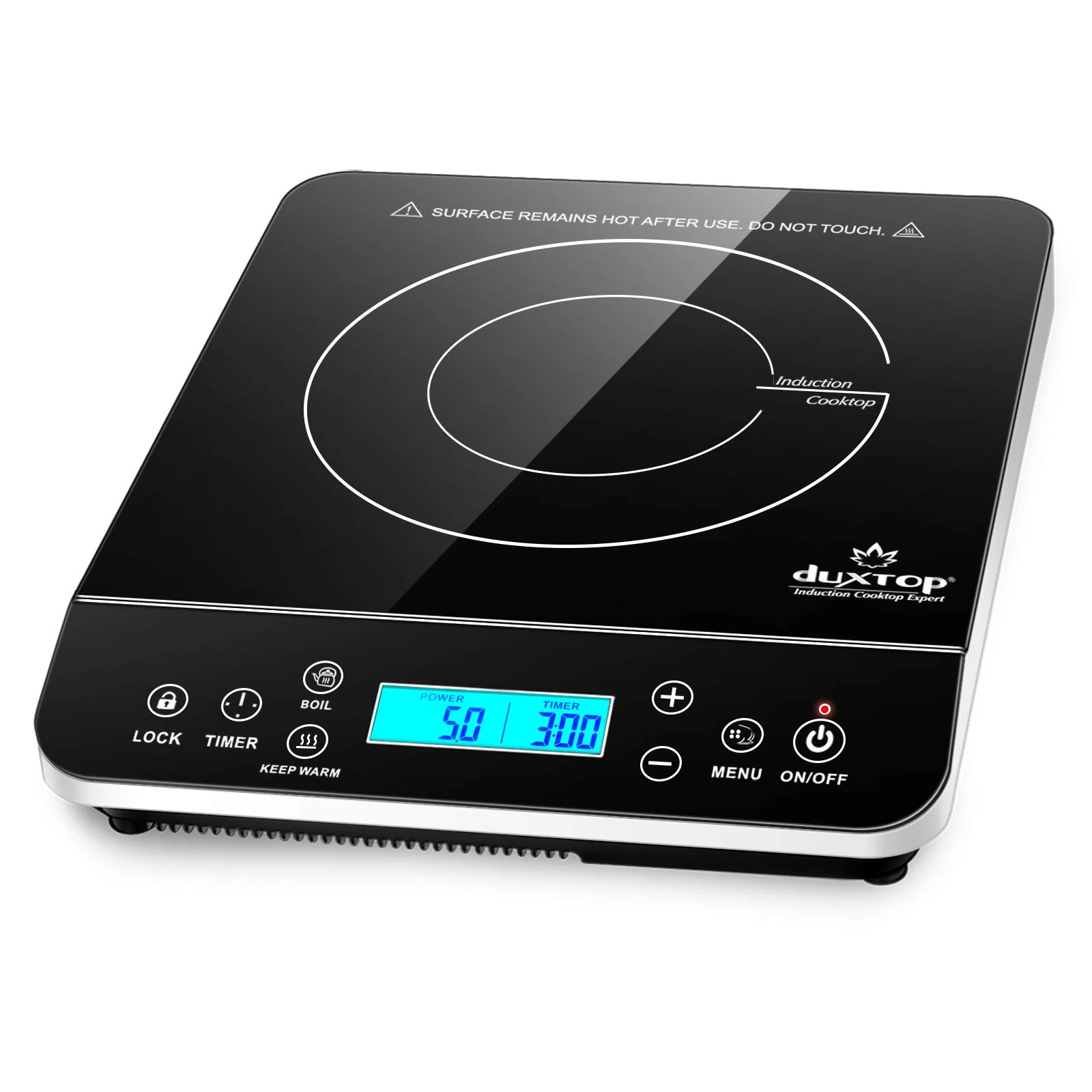 Duxtop Induction Hob, Induction Cooker Countertop Burner with LCD Sensor Touch 2100 Watts, 20 Temperature Levels, 20 Power Levels, 10-hour Timer, Safety Lock Design 9600LS