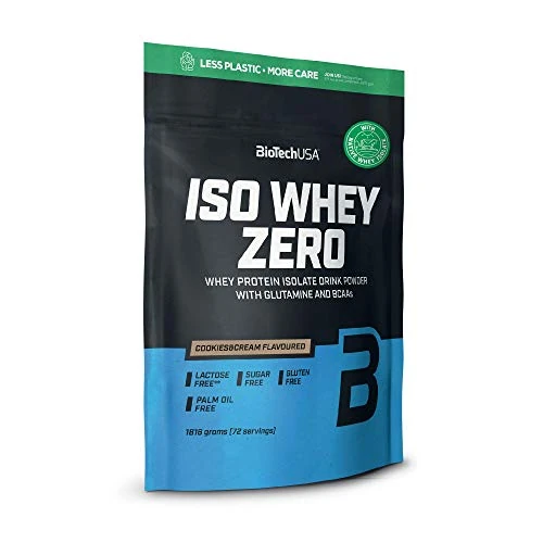 BioTechUSA Iso Whey Zero | Premium Whey Protein Isolate | Grass-Fed | Enzyme-Free | Sugar- and Gluten-Free, 1.816 kg, Cookies & Cream