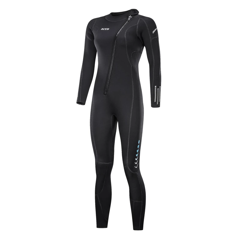 ZCCO Ultra Stretch 3mm Neoprene Wetsuit,Front Zip Full Body Diving Suit,one Piece for Men Women-Snorkeling,Scuba Diving Swimming,Surfing (Women,Small)