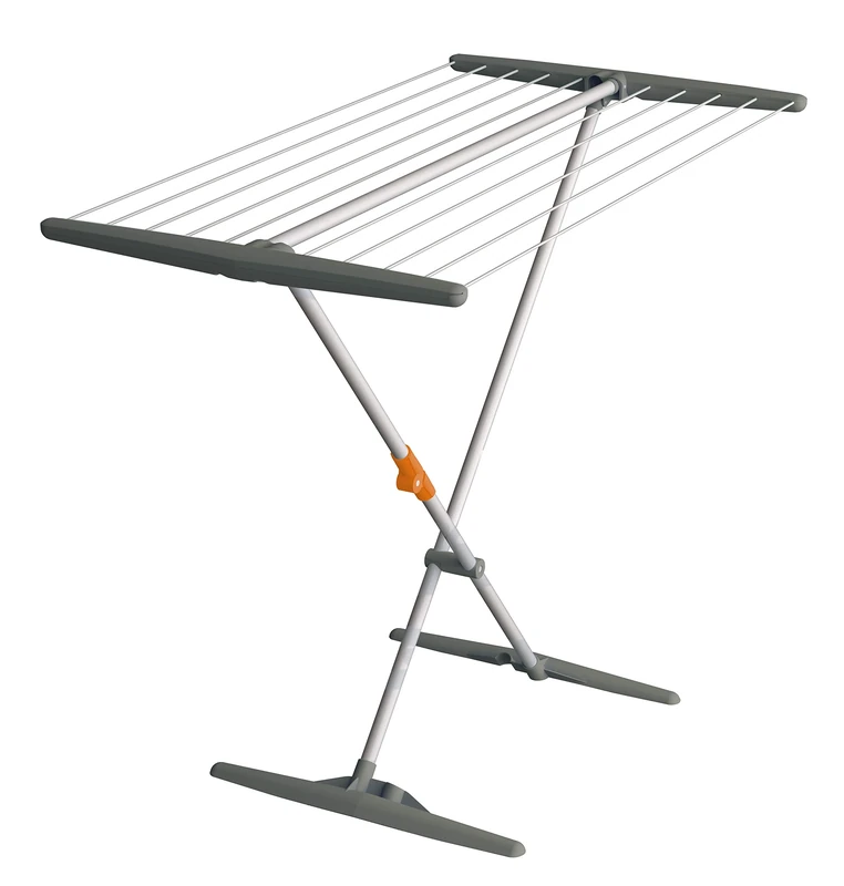 JUWEL Superdry Basic 40805 Clothes Airer (with Washing Line, Drying Length 11 m, Grey, Aluminium, for Bathroom and Balcony)