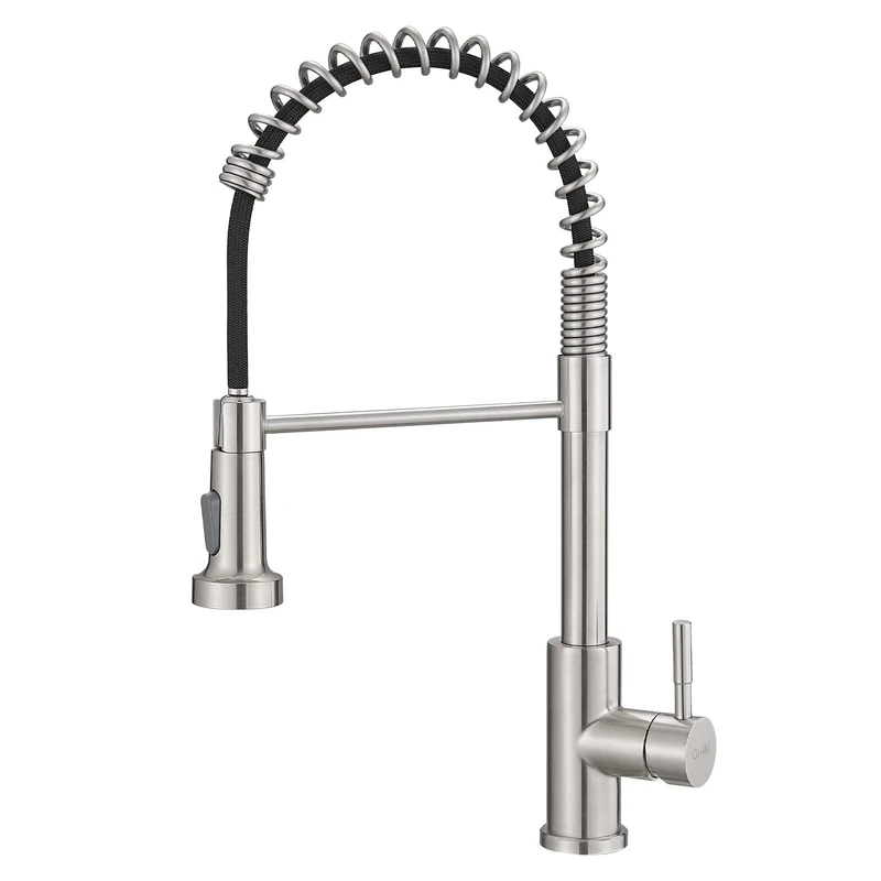 GIMILI Kitchen Faucet with Pull Down Sprayer Commercial Single Handle Lever Spring Kitchen Sink Faucet Brushed Nickel
